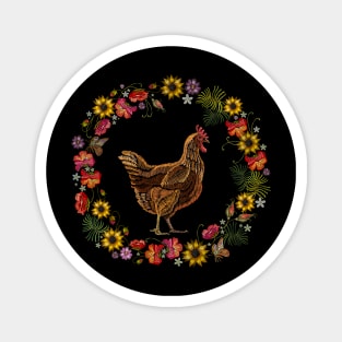 chicken wreath flower Magnet